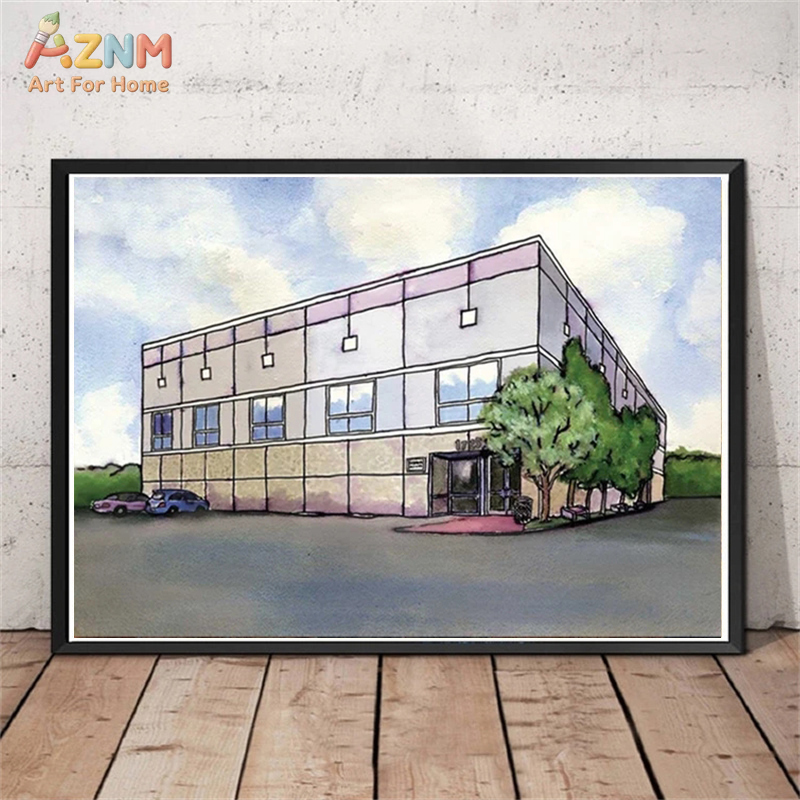 Акварельный пейзаж современног – обзор и цена Commercial Wall Printing